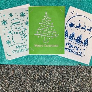 Holiday Greeting Card Trio with Snowman, Tree, and Santa Designs